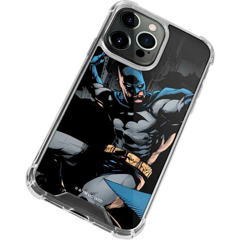 DC Comics Batman Throwing Batarang Jim Lee Art iPhone 15 Pro Clear Case